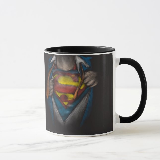 Superman | Färgad kalvfärgsskiss Mugg (Höger)