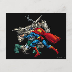Superman Fights Enemy Vykort