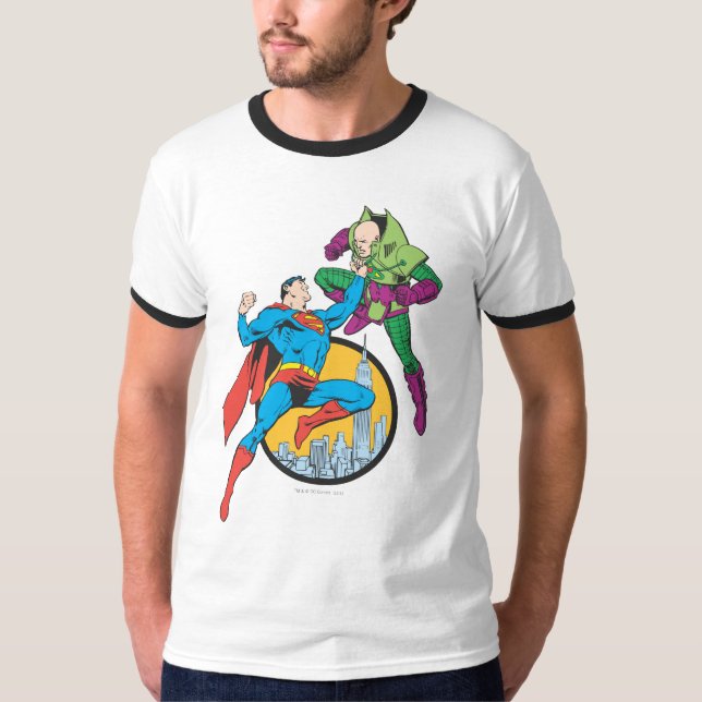 Superman Fights Lex Luthor Tee Shirt (Framsida)