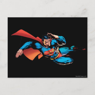 Superman Flies Kick Vykort