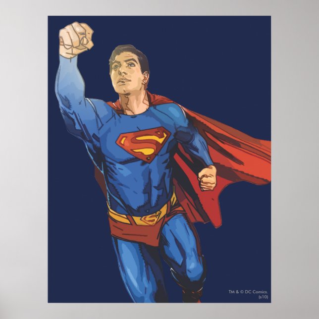 Superman Flies Lämnat Poster (Framsidan)