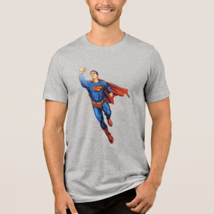 Superman Flies Lämnat T-shirt I Triblend-tyg
