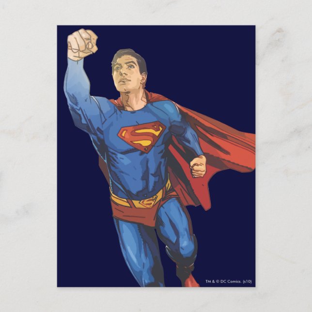 Superman Flies Lämnat Vykort (Framsida)