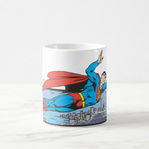 Superman Flies Thru City Kaffemugg