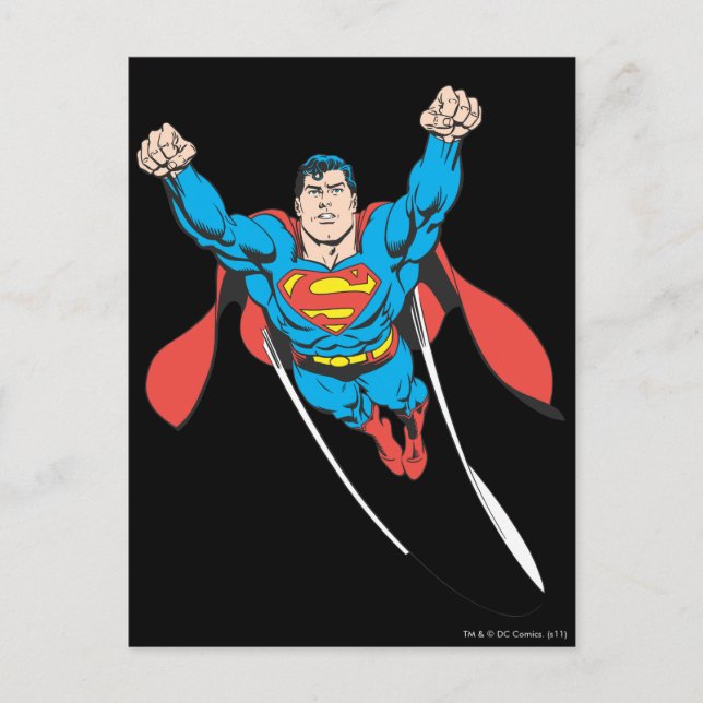 Superman flyger framåt vykort (Framsida)