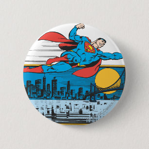 Superman flyger över hela stan knapp