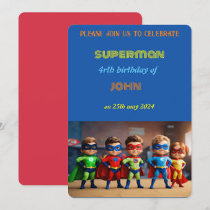 superman-födelsedag inbjudningar