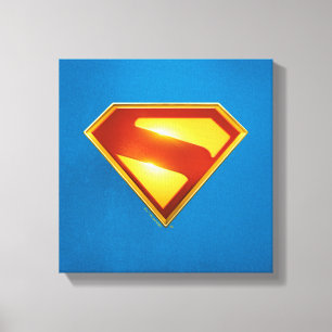 Superman Golden S Shield Brilliance Canvastryck