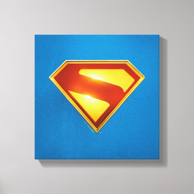 Superman Golden S Shield Brilliance Canvastryck (Framsida)