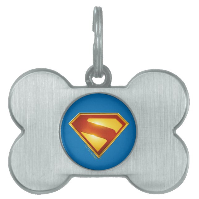 Superman Golden S Shield Brilliance ID-bricka Husdjur (Framsidan)