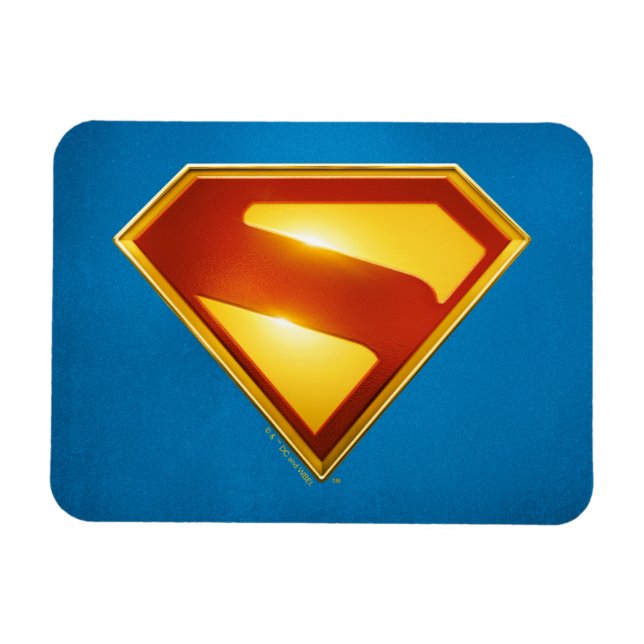 Superman Golden S Shield Brilliance Magnet (Horisontell)