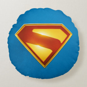 Superman Golden S Shield Brilliance Rund Kudde