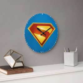 Superman Golden S Shield Brilliance Stor Klocka