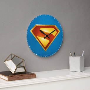 Superman Golden S Shield Brilliance Stor Klocka