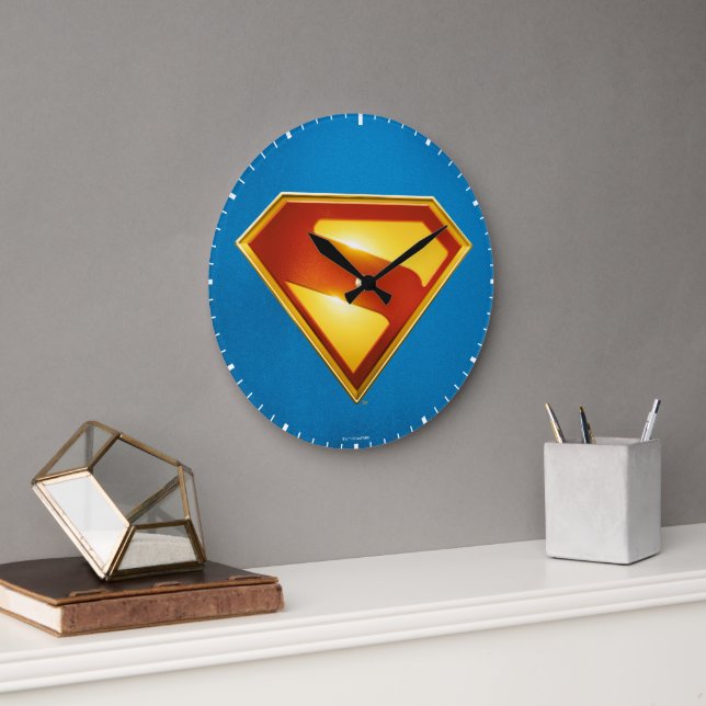 Superman Golden S Shield Brilliance Stor Klocka (Kontor)