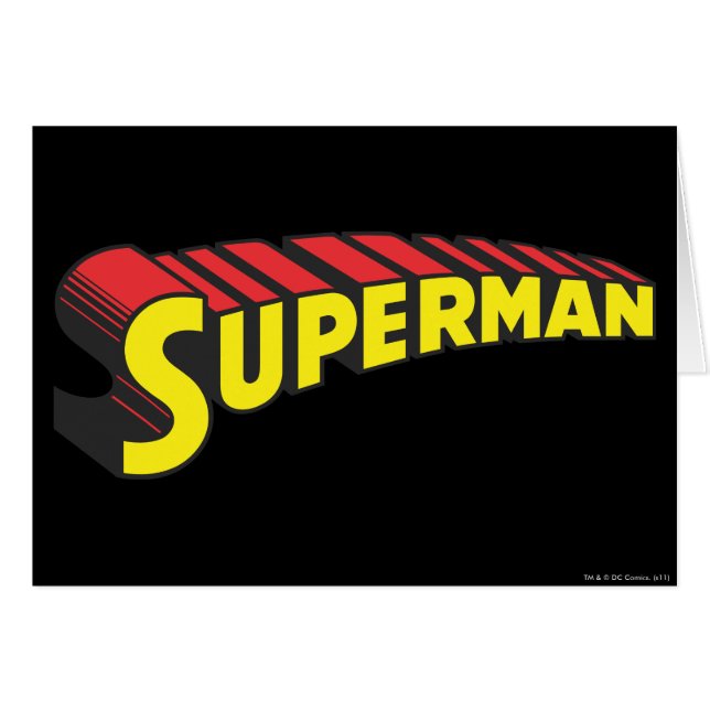 Superman | Gult Red Brev Logotyp Hälsningskort (Framsidan Horizontal)