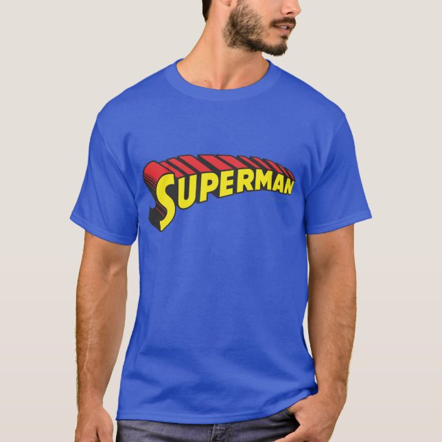 Superman | Gult Red Brev Logotyp T Shirt (Framsida)