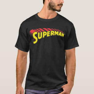 Superman   Gult Red Brev Logotyp Tee Shirt
