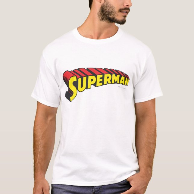 Superman | Gult Red Brev Logotyp Tee Shirt (Framsida)
