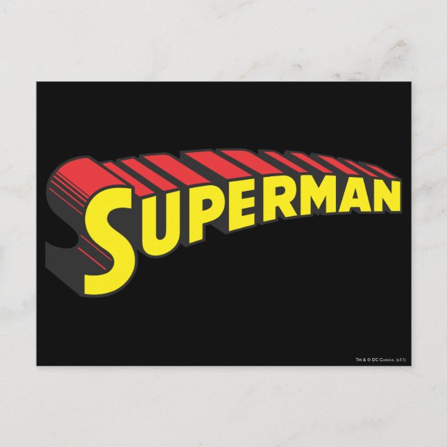 Superman | Gult Red Brev Logotyp Vykort (Framsida)