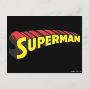 Superman   Gult Red Brev Logotyp Vykort
