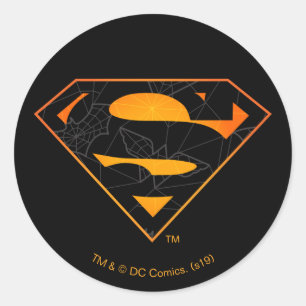 Superman Halloween-inspirerad Logotyp Runt Klistermärke