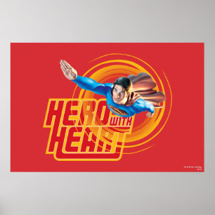 Superman Hero med hjärta Poster