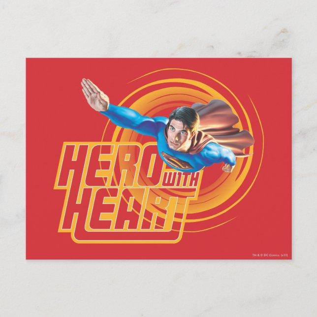 Superman Hero med hjärta Vykort (Framsida)