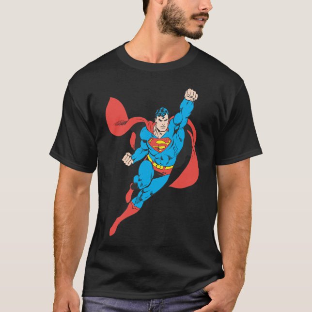 Superman Höger Fist Razed T-shirt (Framsida)