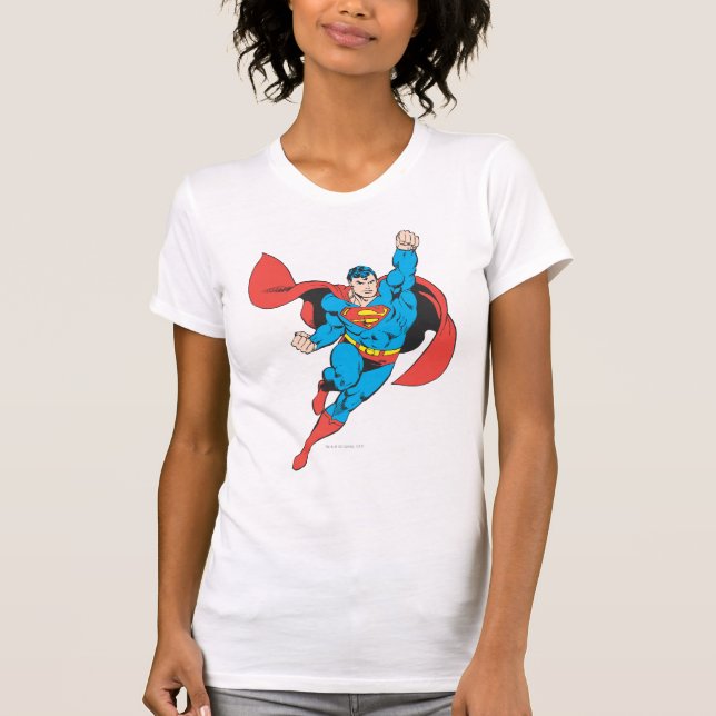 Superman Höger Fist Razed Tee Shirt (Framsida)