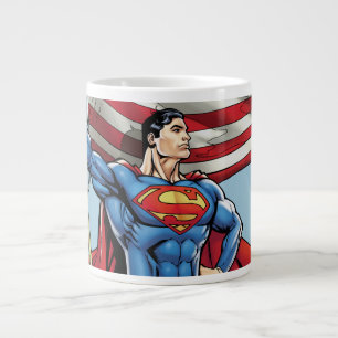 Superman Holding US Flagga Jumbo Mugg