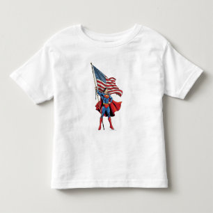 Superman Holding US Flagga T-shirt
