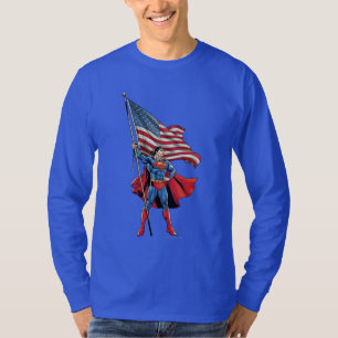 Superman Holding US Flagga Tröja