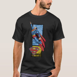 Superman hoppar med logotyp t-shirt