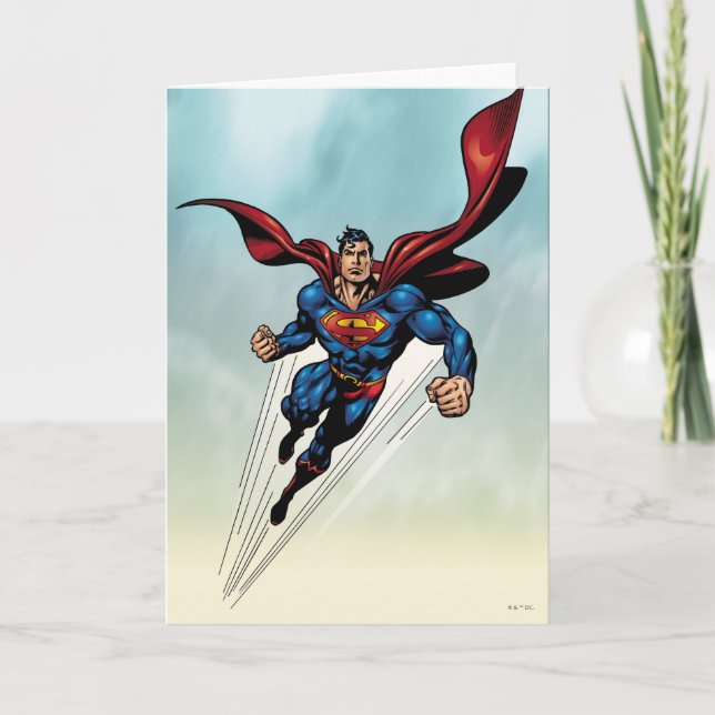 Superman hoppar uppåt kort (Framsida)