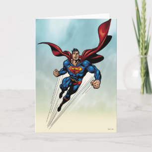 Superman hoppar uppåt kort