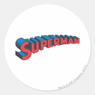 Superman Klassisk Logotyp Runt Klistermärke
