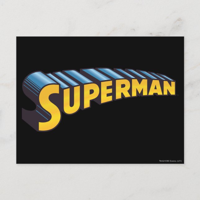 Superman | Klassisk Namn Logotyp Vykort (Framsida)