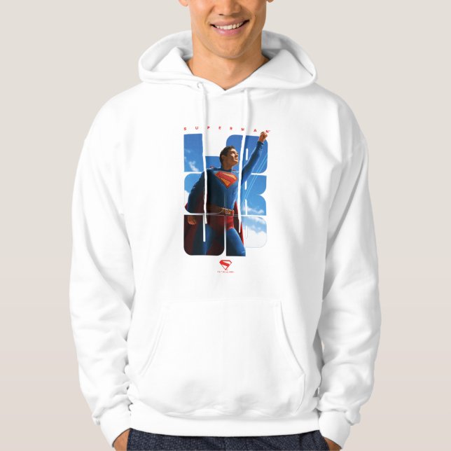 Superman Kolla upp Pose Hoodie (Framsida)