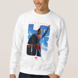 Superman Kolla upp Pose Lång Ärmad Tröja