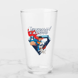 Superman & Krypto Soar Glaskopp