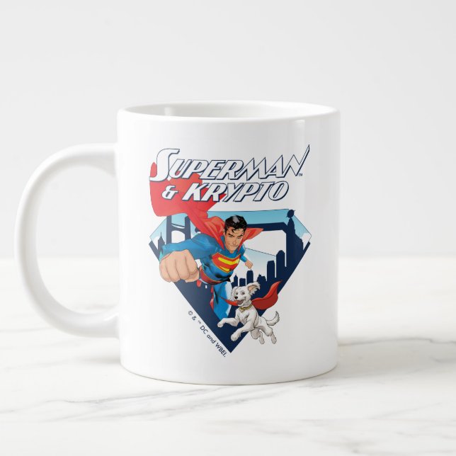 Superman & Krypto Soar Jumbo Mugg (Vänster)