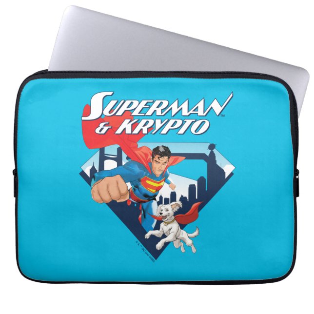 Superman & Krypto Soar Laptop Fodral (Framsidan)