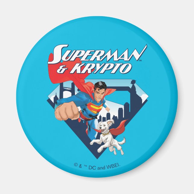 Superman & Krypto Soar Magnet (Framsidan)