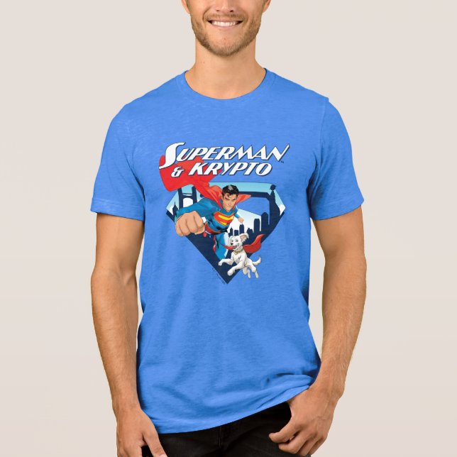 Superman & Krypto Soar T Shirt (Framsida)