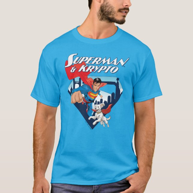 Superman & Krypto Soar T Shirt (Framsida)