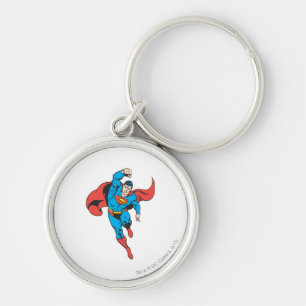Superman Lämnat Fist Raded Rund Silverfärgad Nyckelring