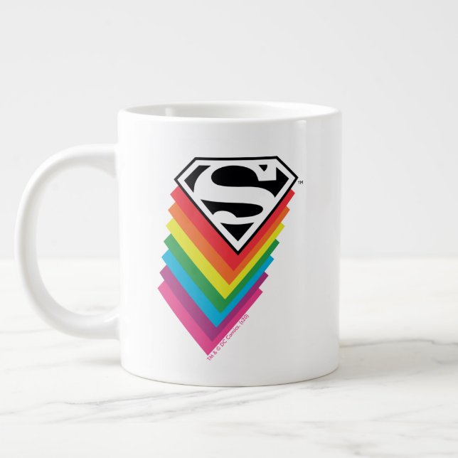 Superman Layed Rainbow Logotyp Jumbo Mugg (Vänster)