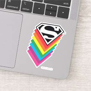 Superman Layed Rainbow Logotyp Klistermärken