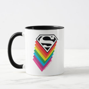 Superman Layed Rainbow Logotyp Mugg